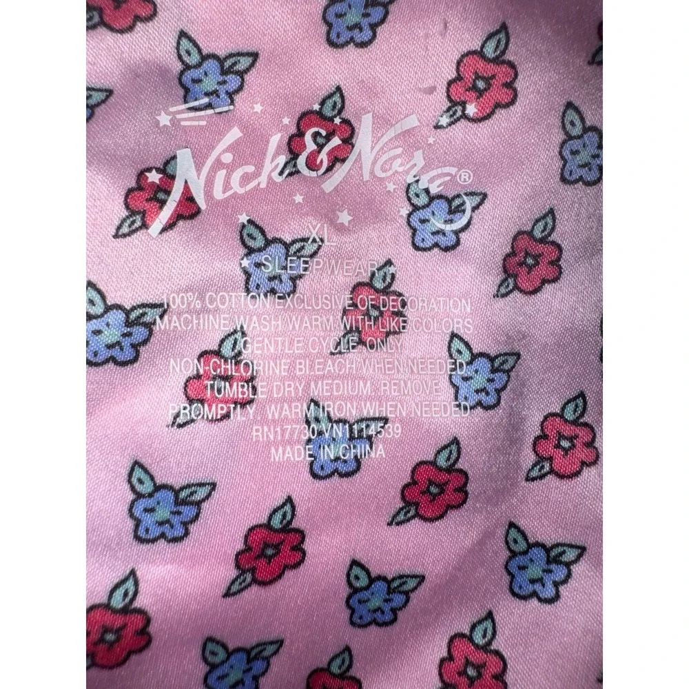 Nick & Nora long sleeve Panda flower ink sleep shirt women's XL - Picture 4 of 5